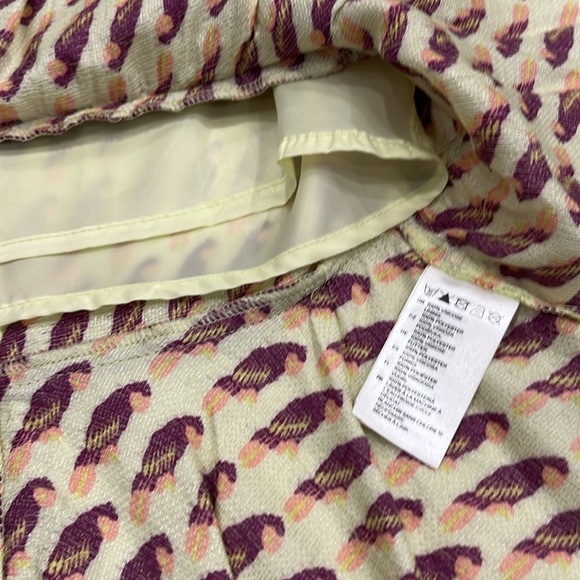 H&M Parrot Peplum Top – Pastel Green with Purple & Pink Parrots | Size‎ 12 - Picture 7 of 11